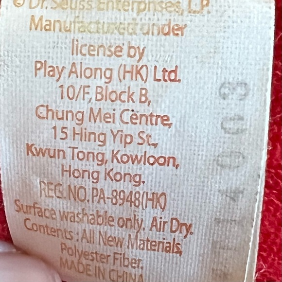 Thing 2 Dr. Seuss from 2003 plush figure doll 11” blue hair red suit official - Picture 6 of 8